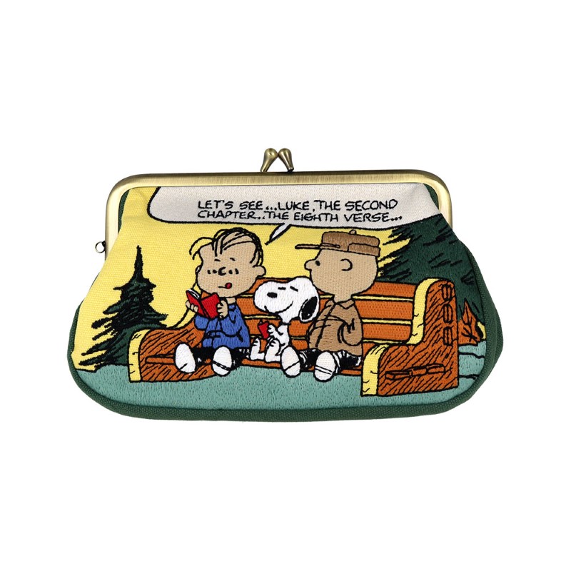 PEANUTS 畳刺繍ペンポーチ がま口 スヌーピー ピクニック