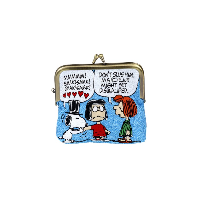 PEANUTS 畳刺繍ミニポーチ がま口 スヌーピー ハート