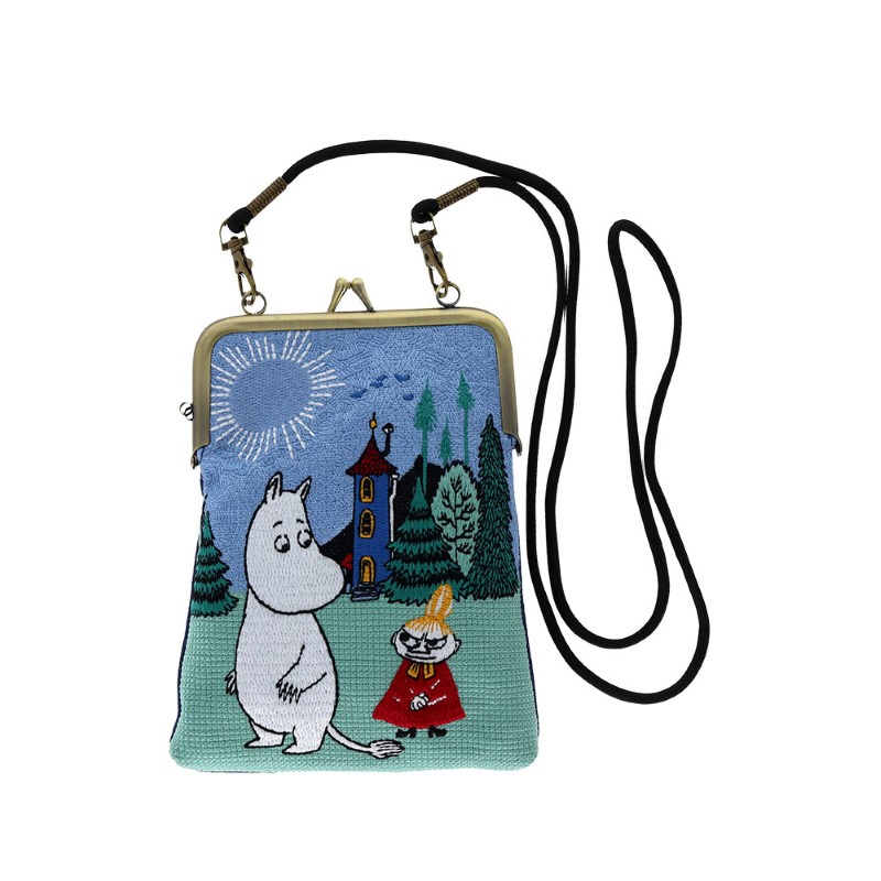 MOOMIN 畳刺繍縦型ペンポーチ がま口 ムーミン