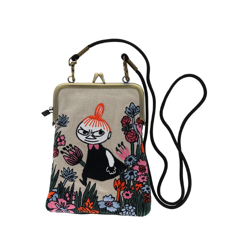 MOOMIN 畳刺繍縦型ペンポーチ がま口 リトルミイ
