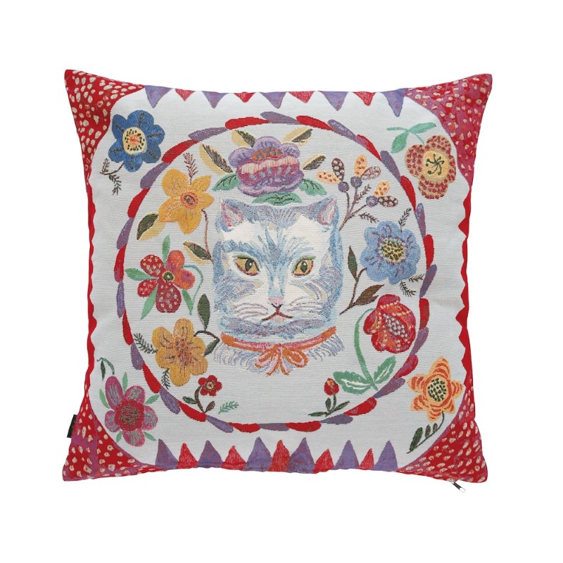 Nathalie Lete ナタリーレテ Cushion cover Blue cat