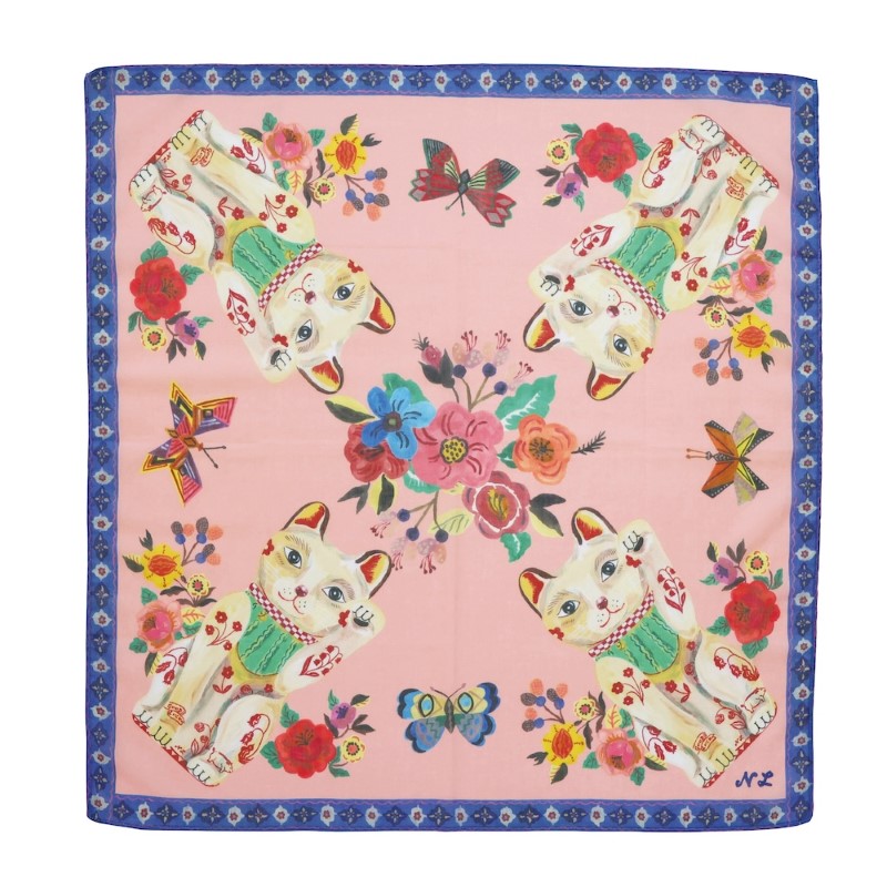 Nathalie Lete ナタリーレテ Handkerchief Lucky cat