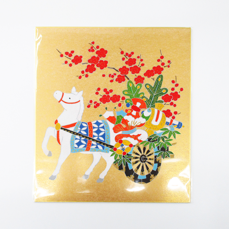 絵色紙 型友禅 干支 ②花馬車