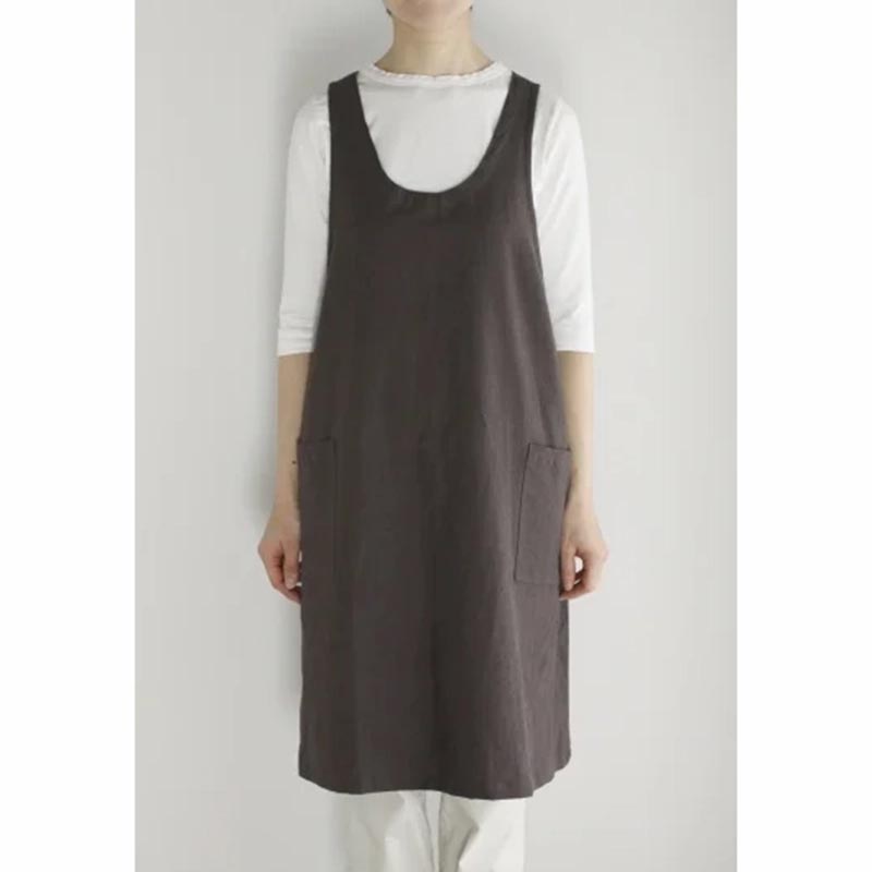 アトリエヌイ Nuuit ホームウエアエプロン - Aライン - チャコール2