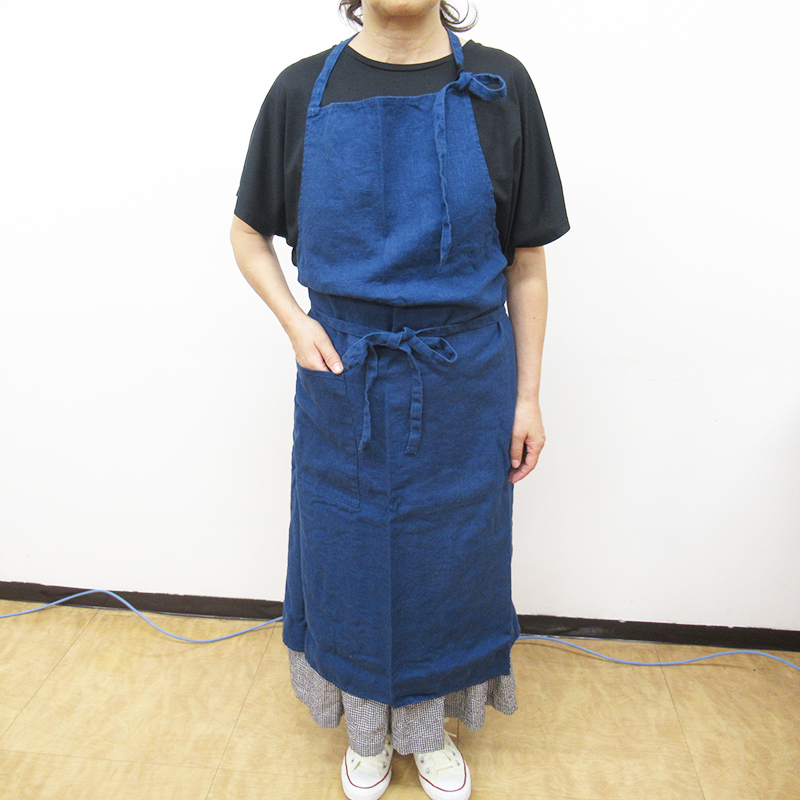 Linne リトアニアリネンエプロン /　ネイビー