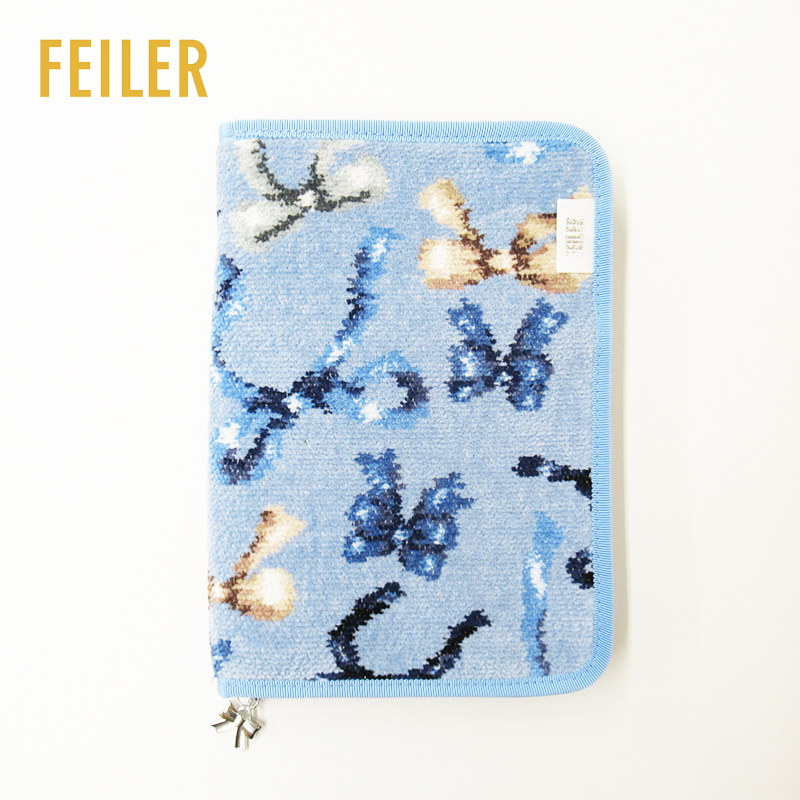 FEILER フェイラー FLUTTER RIBBORN ライトブルー マルチケース【日本製】