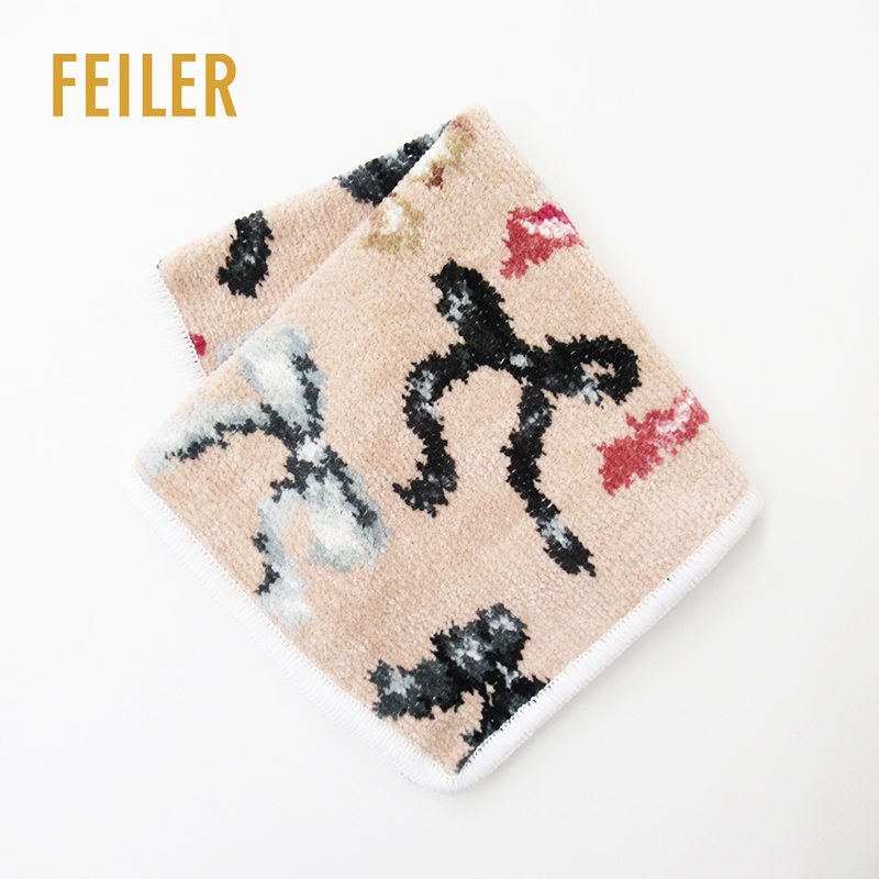 FEILER フェイラー FLUTTER RIBBORN ベージュホワイト ハンカチ