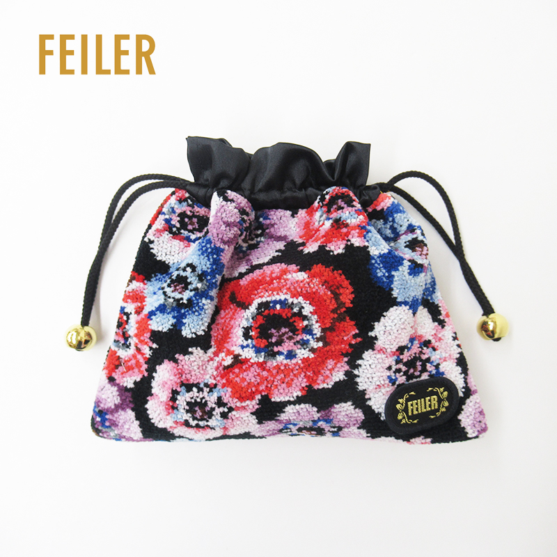 FEILER フェイラー RADY ANEMONE ブラック 巾着【日本製】