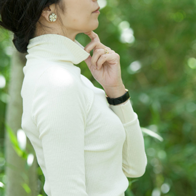 天衣無縫 OGコットンリブタートルネック /OW