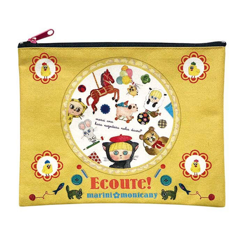 ECOUTE！ EM.フラットポーチ イエローサークル
