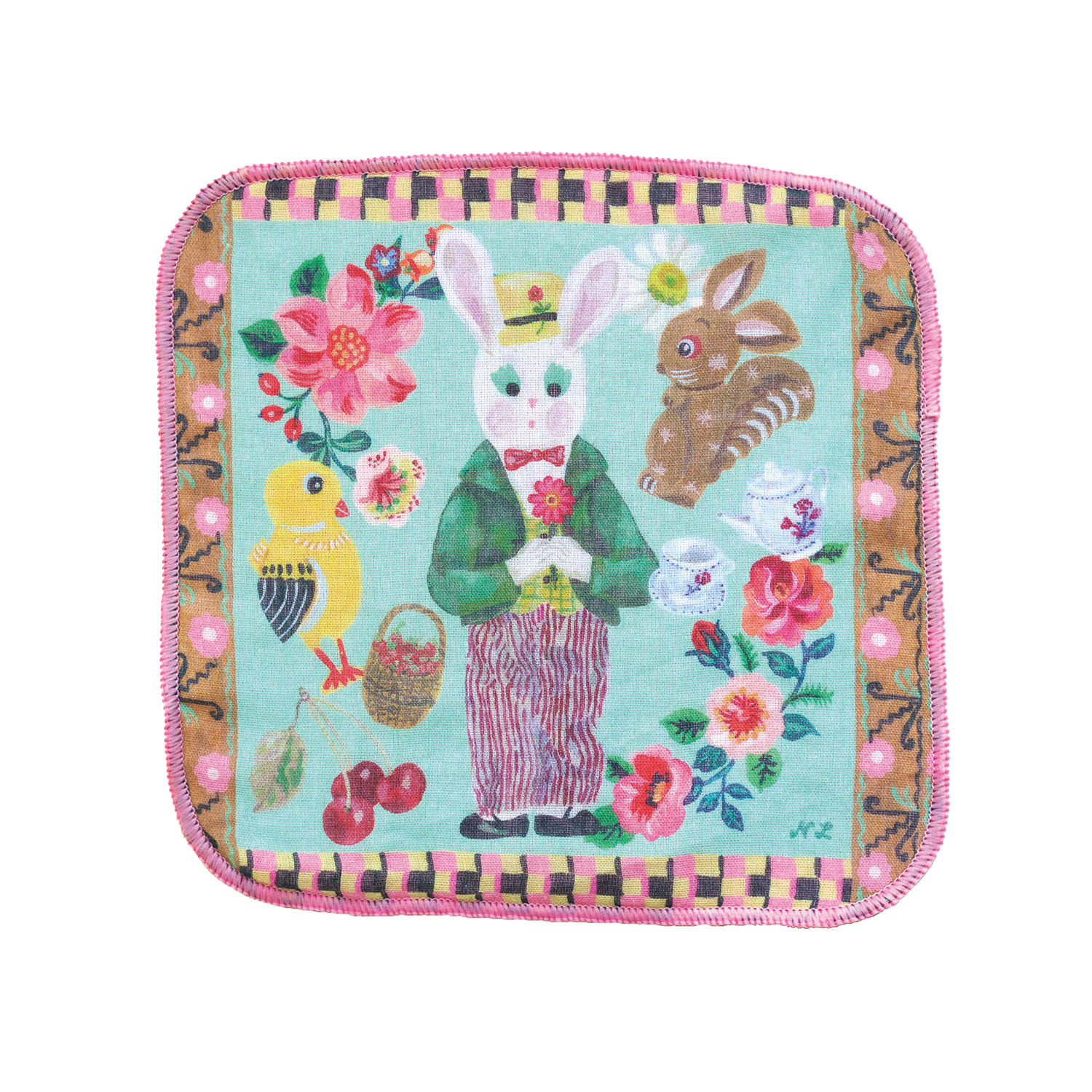 Nathalie Lete ナタリーレテ　Gauze Hand Towel Gardener rabbi/511013