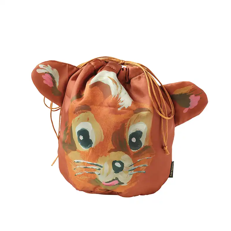Nathalie Lete Satin drawstring bag Squirrel/511021