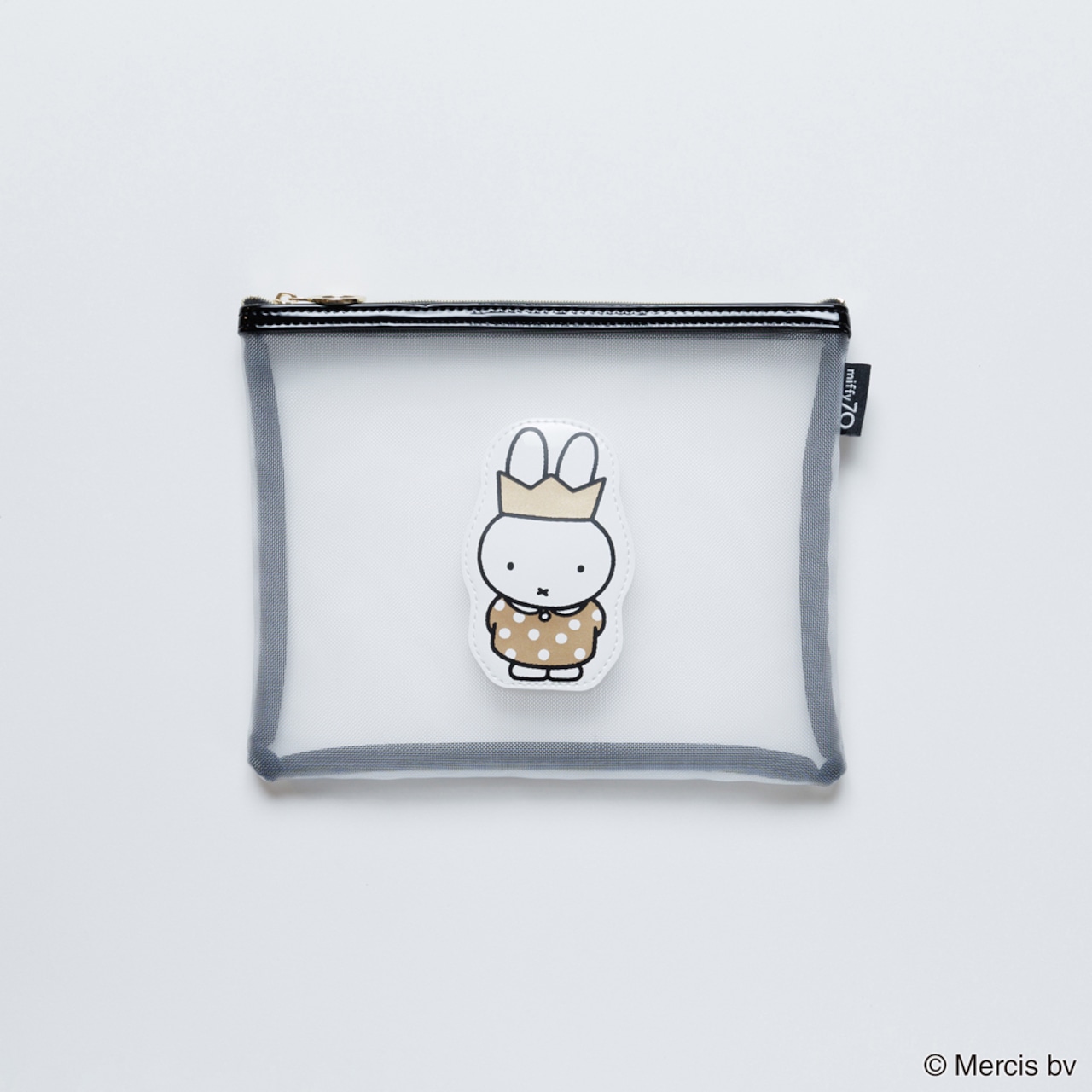 miffy ミッフィー70周年 MIFFY GOLDフラットポーチ ドット/MIFF-186B