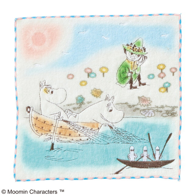 MOOMIN ムーミン 刺繍ミニタオル「海辺でゆったり」