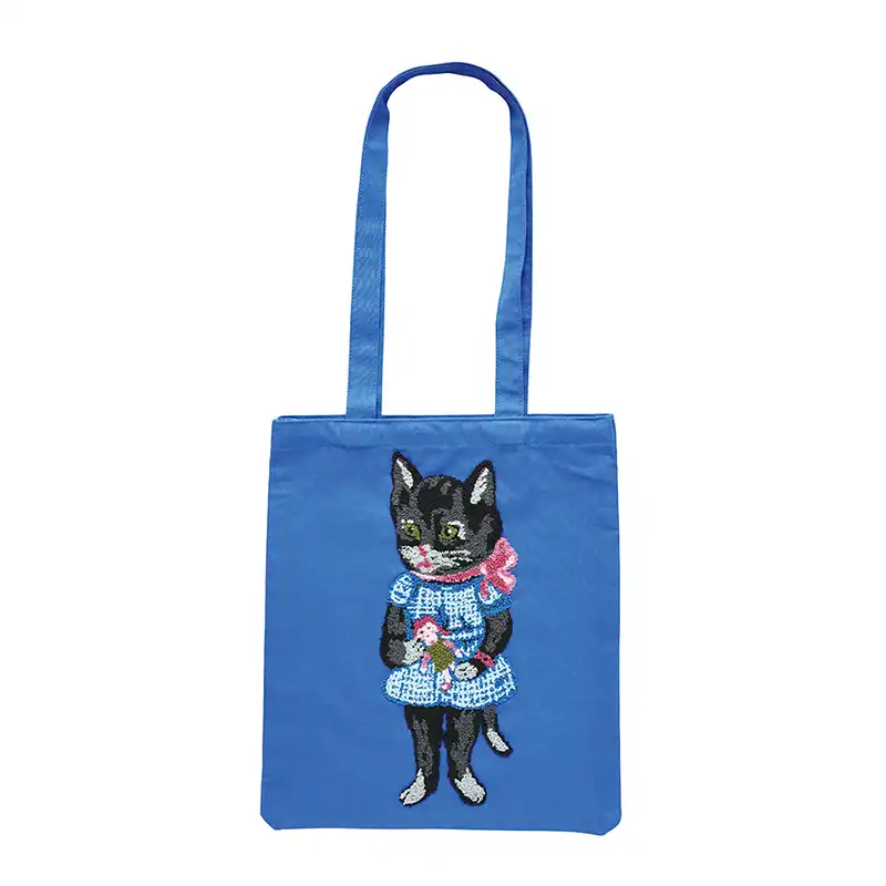 Nathalie Lete ナタリー レテ Fluffy Rectangle tote bag Black cat/511044