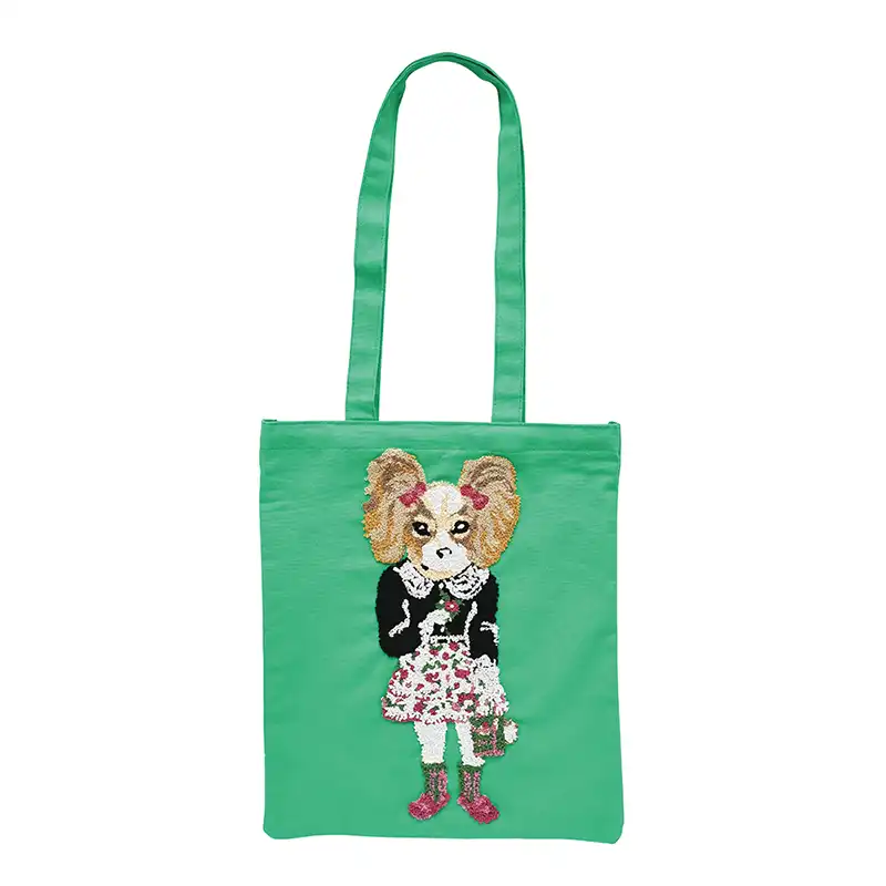Nathalie Lete ナタリー レテ Fluffy Rectangle tote bag Dog/511045