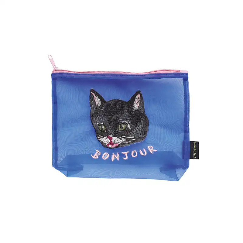 Nathalie Lete ナタリー レテ Organdy Pouch Black cat/511124