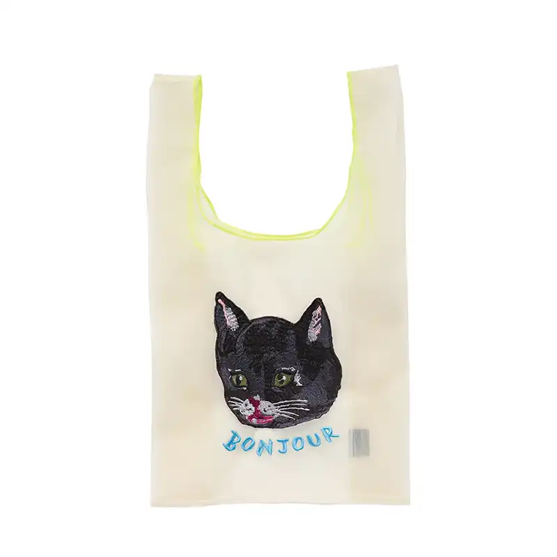 Nathalie Lete ナタリー レテ Organdy Bag S Black cat/511134