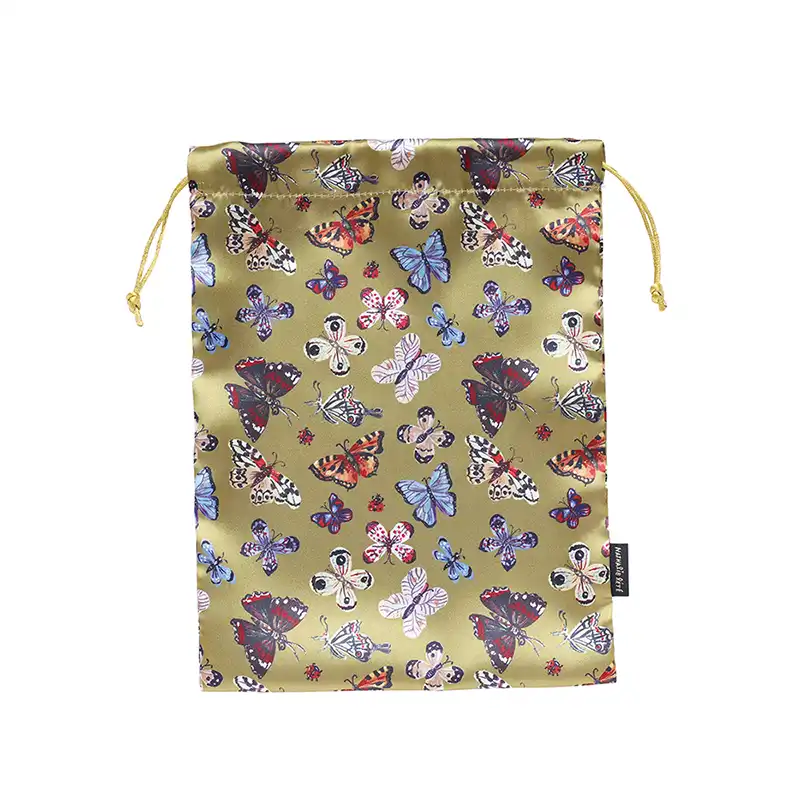 Nathalie Lete ナタリー レテ Satin drawstring pouch Butterfly/511153