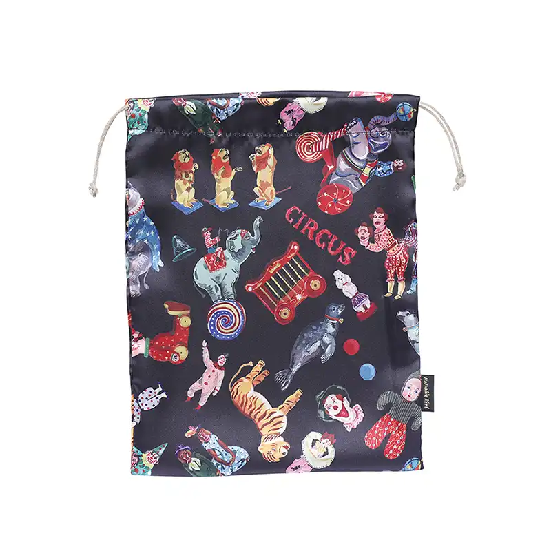 Nathalie Lete ナタリー レテ Satin drawstring pouch Circus/511155