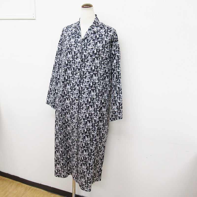 Vent d'ouest LIBERTYヨット柄前開きワンピース/BK19 【日本製】
