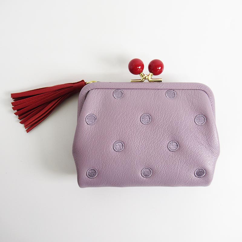 アクリル玉 2つ折りがま口財布 LV/DOT