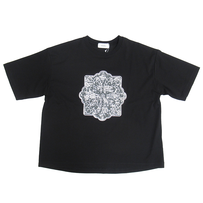 sosotto プレーティング天竺LIBERTY刺繍Tシャツ/BK05