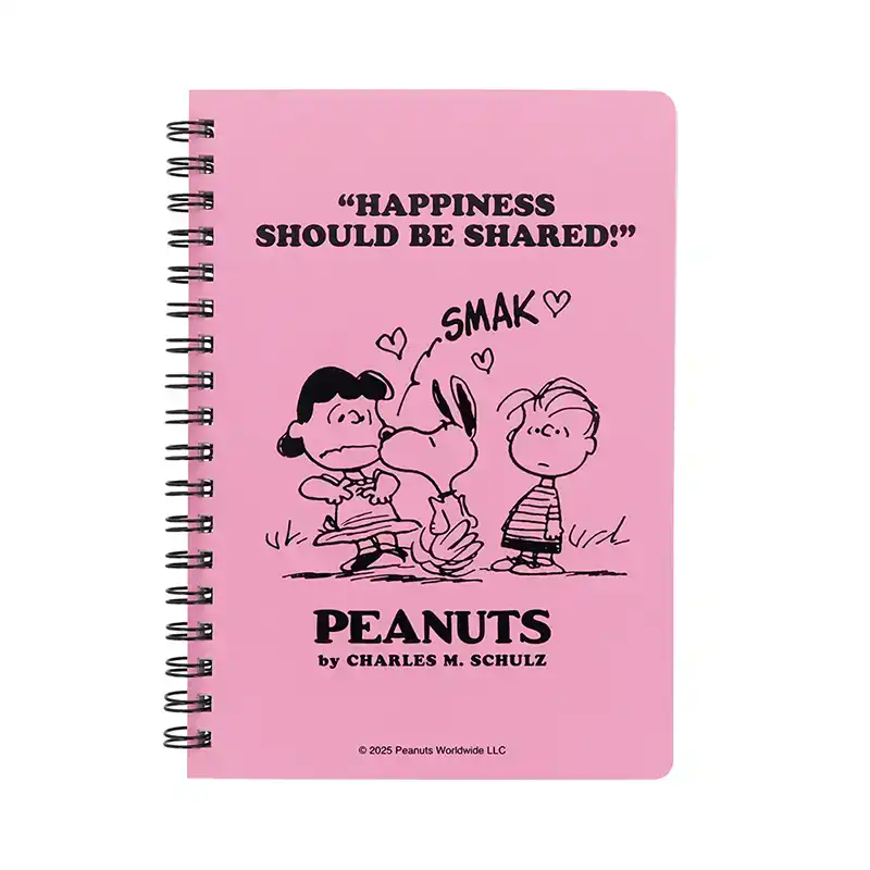 PEANUTS SNOOPY スヌーピー WリングノートB6 ピンク /S2643014