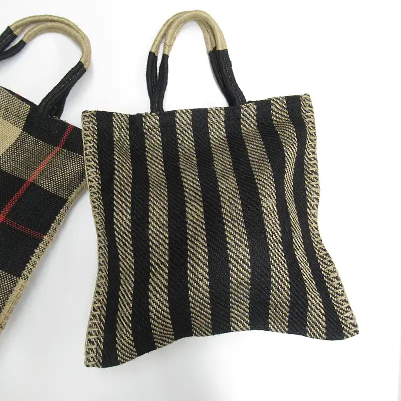TARANGO JUTE ET SERIESジュートバッグ/BKストライプ
