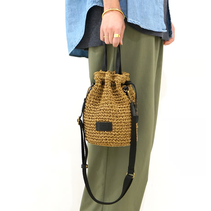 Folna  ペーパー巾着2wayバッグ /Camel#24