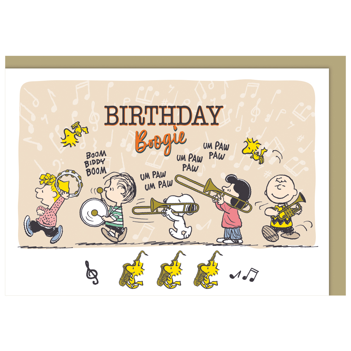 【オルゴールカード】PEANUTS スヌーピー 誕生お祝い SN仲間と演奏/EAO-826-260