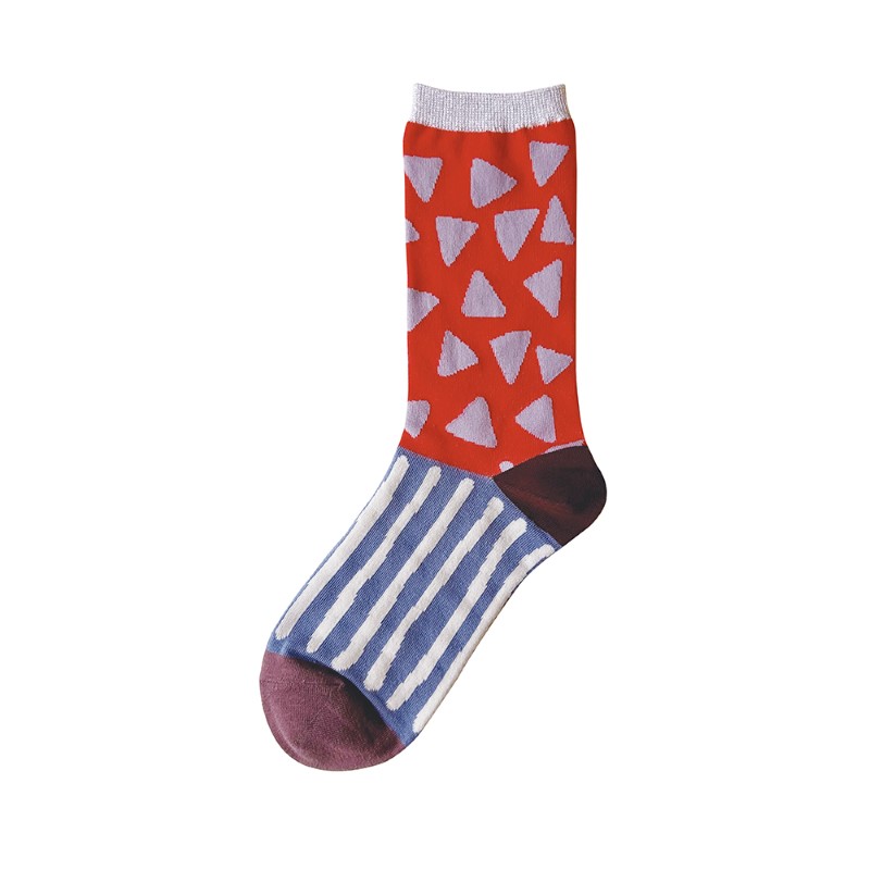410122Sankaku-Red Goma Socks