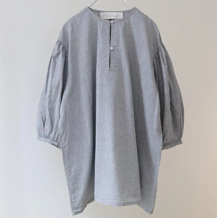 MidiUmi  スキッパースモックシャツ /BK99 【日本製】