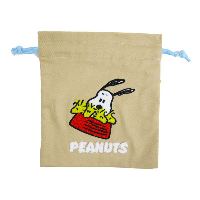 PEANUTS スヌーピー サガラ刺繍巾着 PNWS2 ベージュ/S2336553