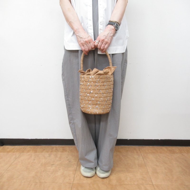 MID GIRL APPLIY ペーパースパンコールバケツ型バック/BE#20