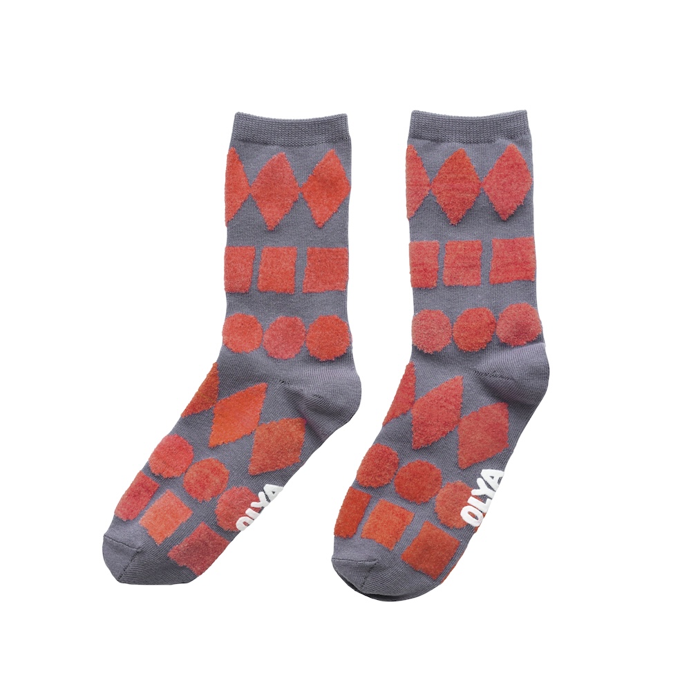 OLYA フラフィーソックス Shapes(DGY)