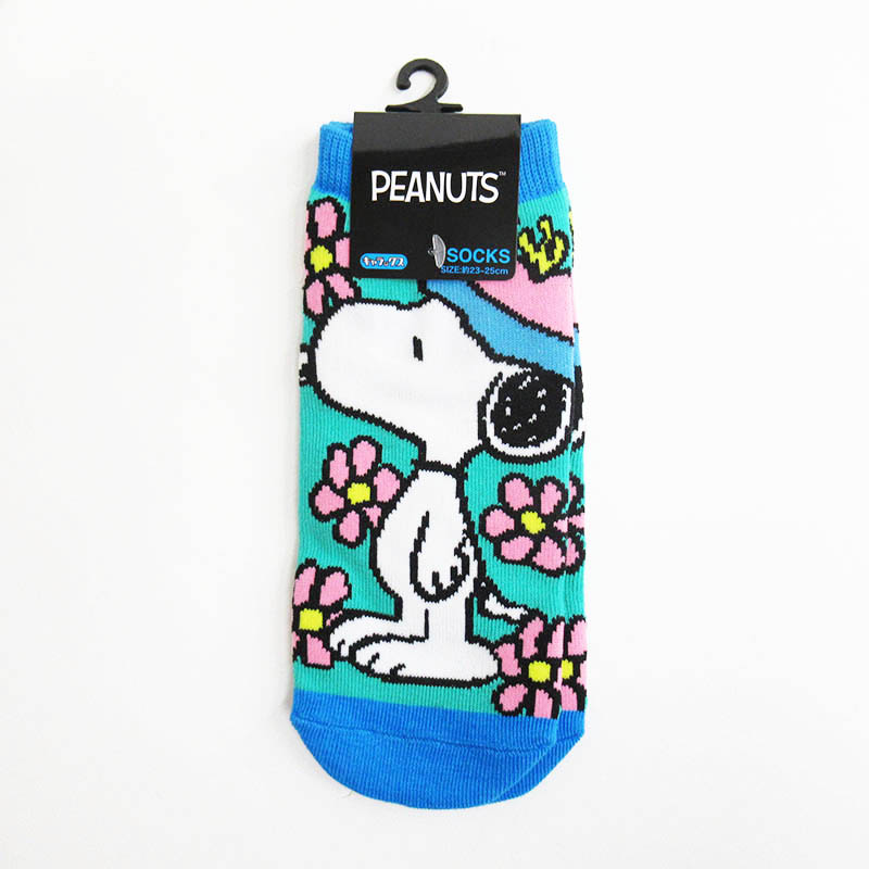 PEANUTS SNOOPY スヌーピー キャラっクス 靴下 帽子と花/SN2286J