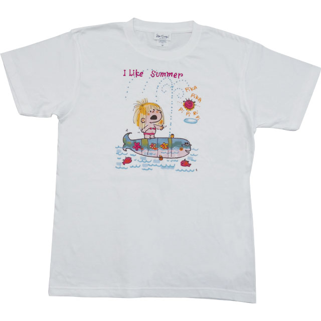 水森亜土 Tシャツ summer WH/AD-9346