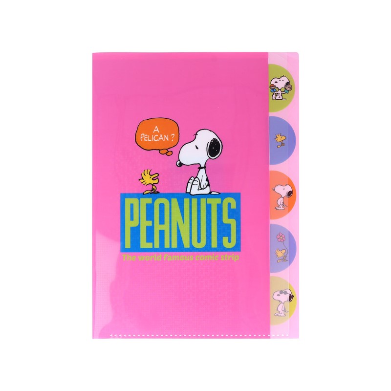 PEANUTS SNOOPY スヌーピー ダイカットクリアファイル5P ピンク/S2174367