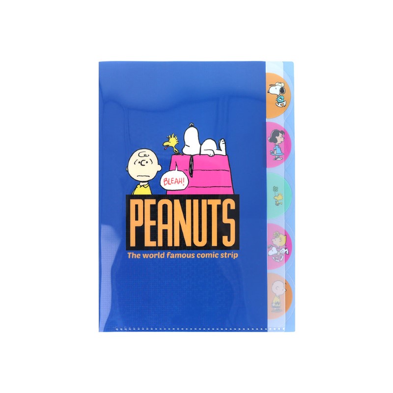 PEANUTS SNOOPY スヌーピー ダイカットクリアファイル5P ネイビー/S2174375