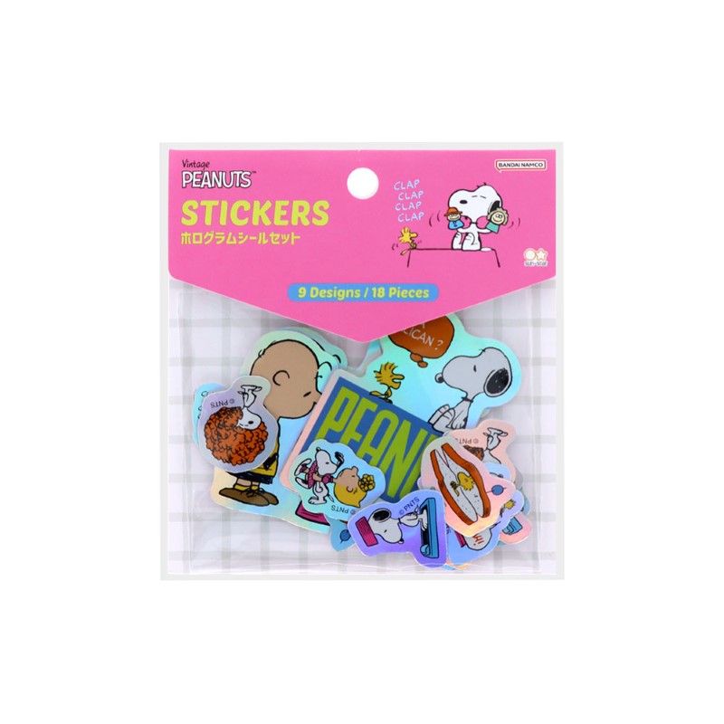 PEANUTS SNOOPY スヌーピー ホログラムシールセット ピンク /S8813728