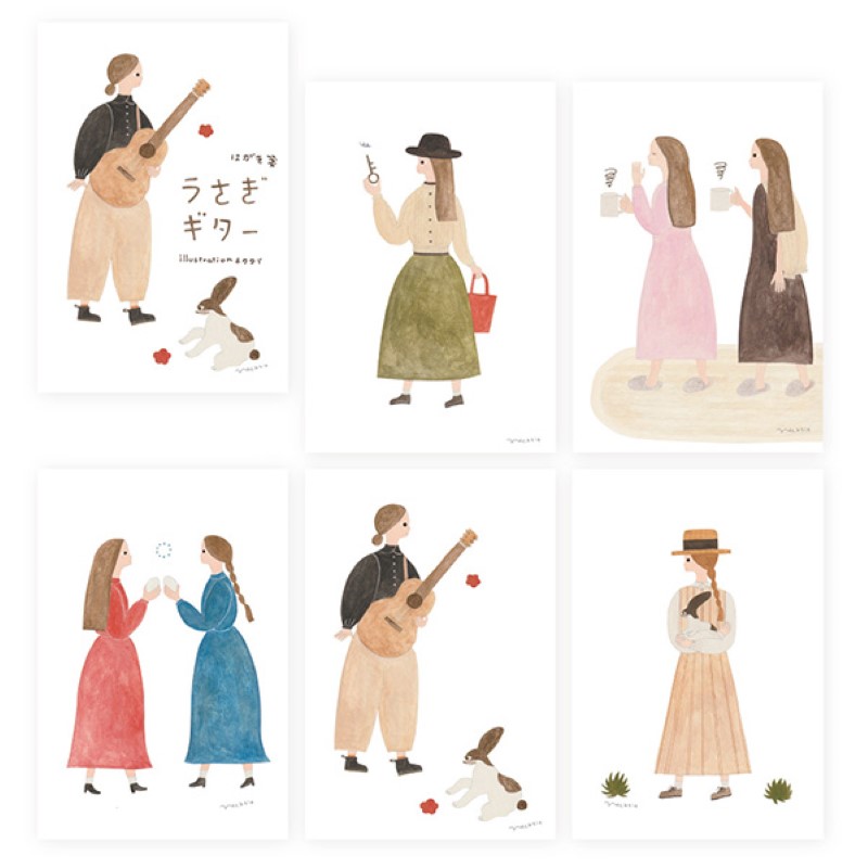 ネクタイ  はがき箋  うさぎギタ－