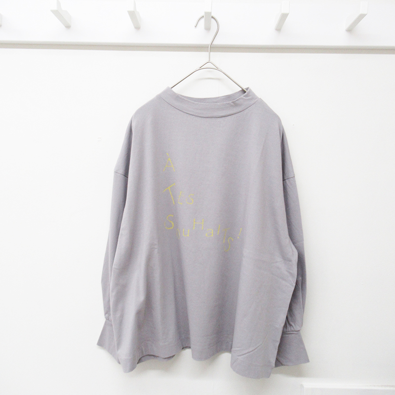 LAITERIE USE天竺プリントTシャツ/ASH GY83 【日本製】