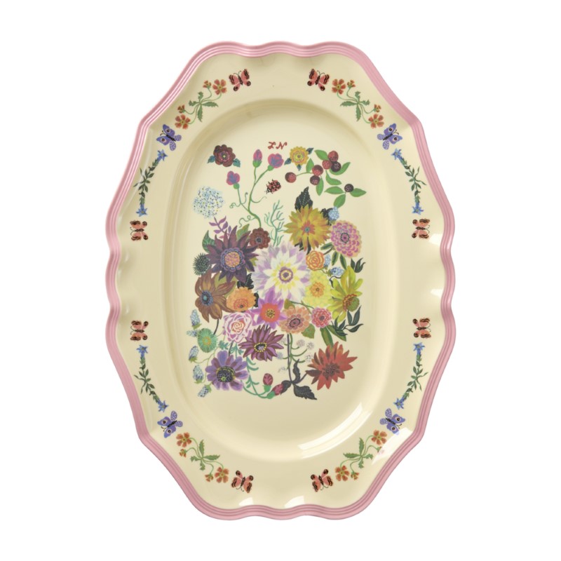 rice &  Nathalie Lete  Melamine Vintage Serving Dish/ PK-L