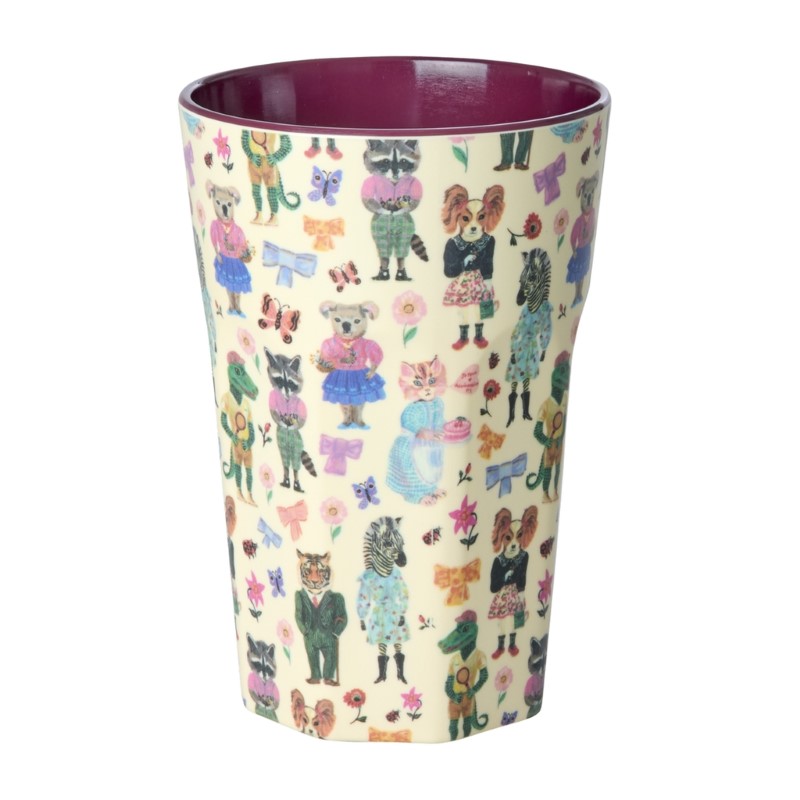 rice &  Nathalie Lete Melamine Cup Tall 400ml/Bordeaux