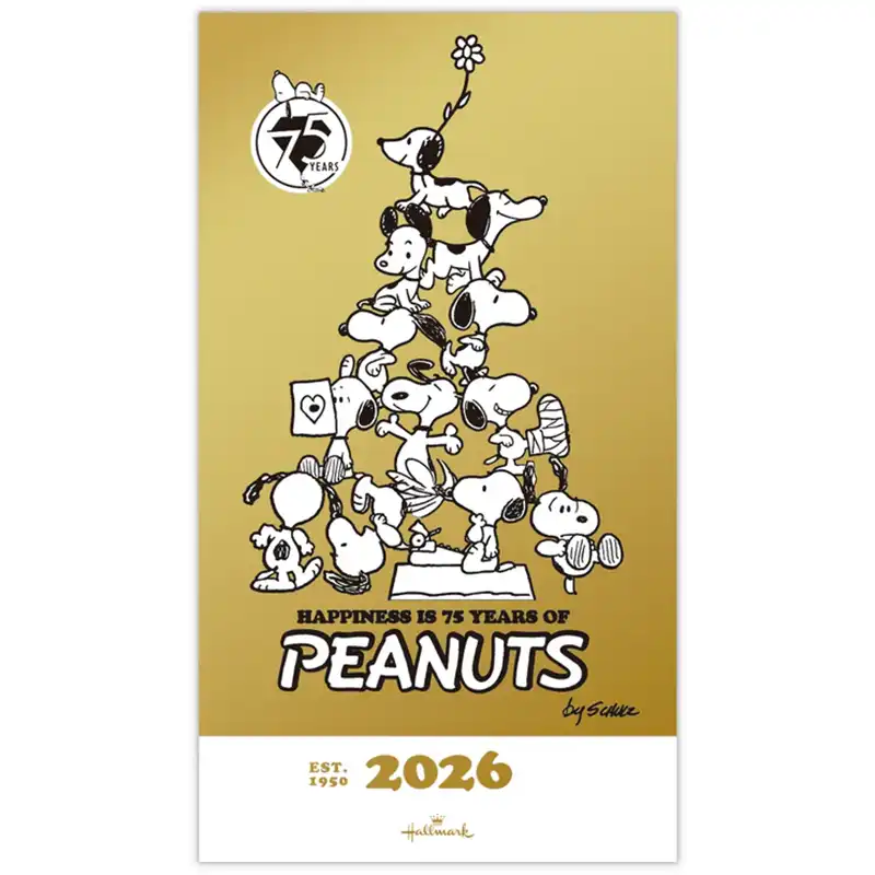 PEANUTS スヌーピー 箔AG 75周年記念デザイン【手帳 スリムマンスリーダイアリー 2026】
