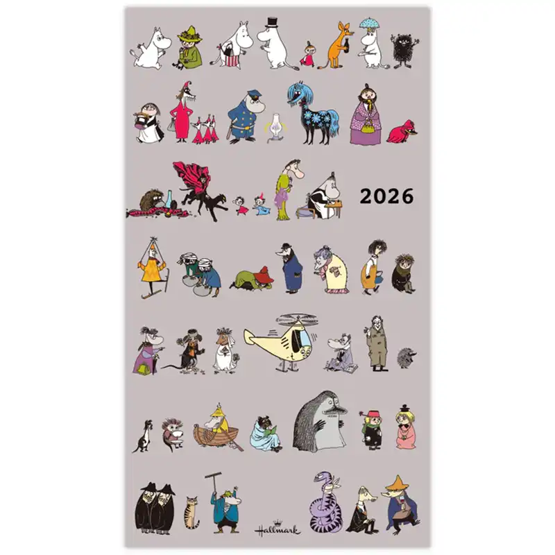 MOOMIN 80周年記念デザイン 仲間たち【手帳 スリムマンスリーダイアリー 2026】