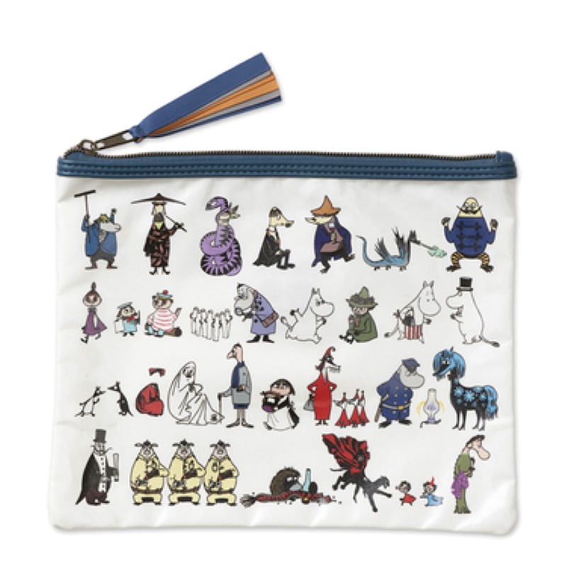 MOOMIN オールスターフラットポーチ ムーミン80th/WH