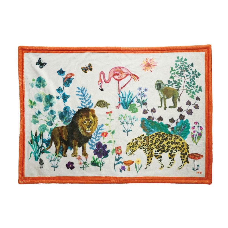 Nathalie Lete ダブルレイヤーブランケット Jungle-Beige