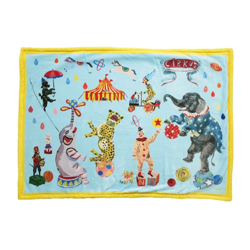 Nathalie Lete ダブルレイヤーブランケット Circus-Light blue